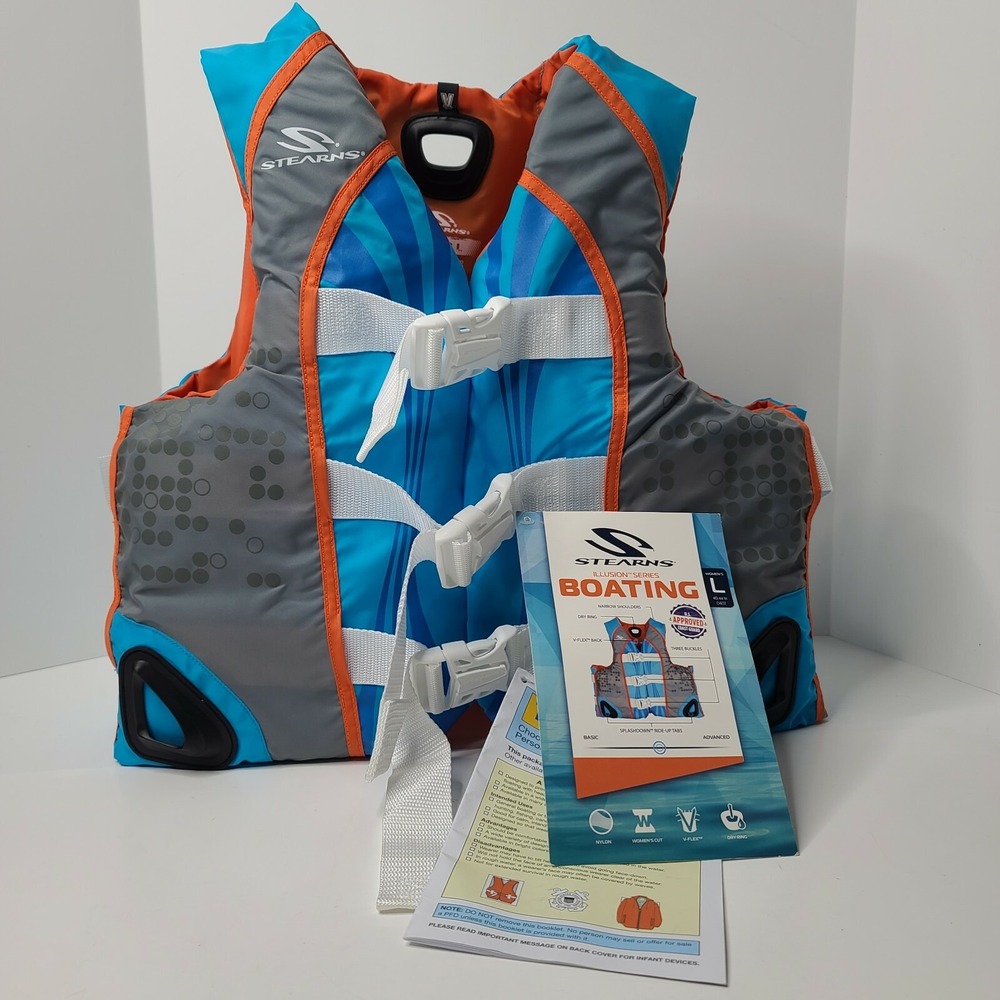 Stearns Boating Illusion Series Women's Large Blue Life Jacket New with Tags